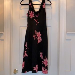 Sleeveless Black and Floral Dress